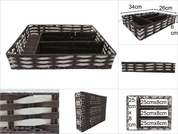 sd19010 pvc rattan örgü bölmeli organizer - 1