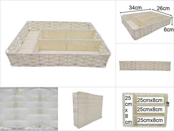 sd19012 pvc rattan örgü bölmeli organizer - 1