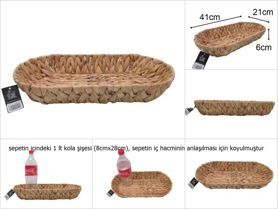 sd28058 dekoratif no3 oval dar uzun hasır sepet - 1