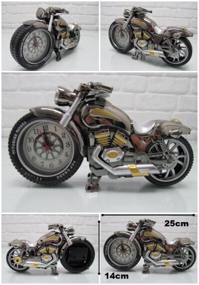 sd30085 metal görünümlü alarmlı motorsiklet saat - 1