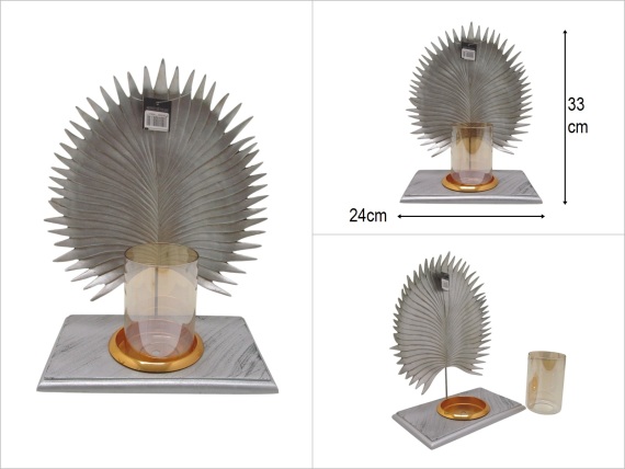 sd31820 gümüş renkli palmiye mumluk - 1