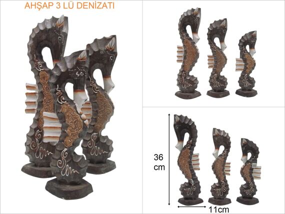 sd33157 otantik üçlü ahşap denizatı - 1