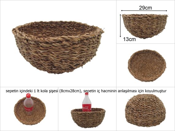 sd35618 dekoratif no3 yuvarlak hasır sepet - 1
