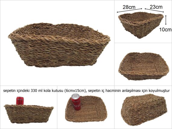 sd35978 dekoratif dikdörtgen no3 hasır sepet - 1