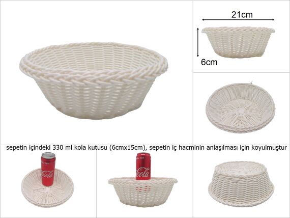 sd42143 yuvarlak beyaz plastik sepet - 1