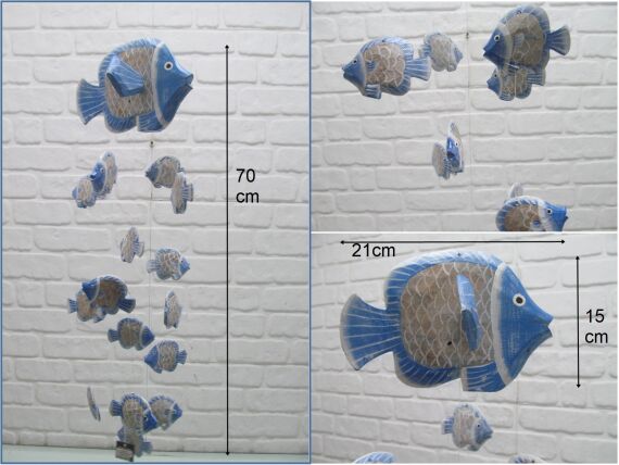 sd47117 dekoratif ahşap balık sarkıt - 1
