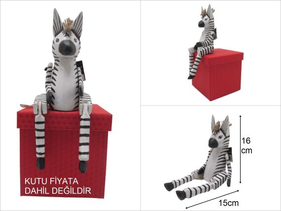 sd47123 dekoratif ahşap oturan zebra - 1