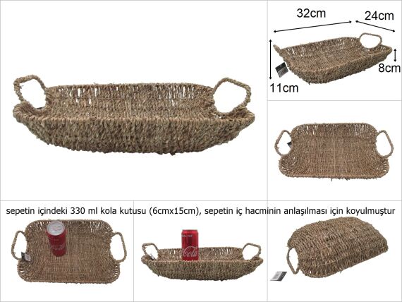 sd47705 dikdörtgen no2 kulplu hasır sepet - 1