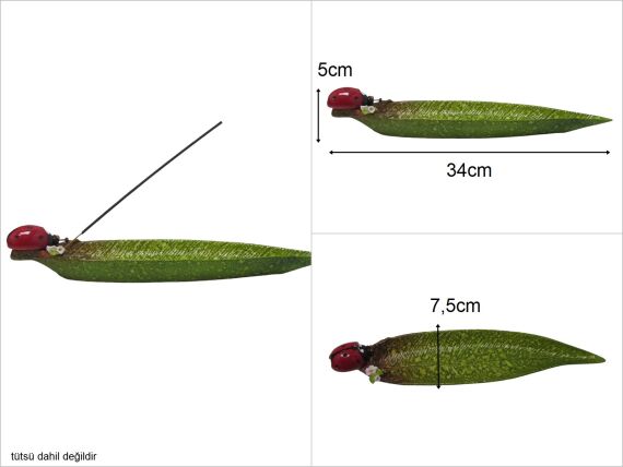 sd47782 dekoratif ugur böceği dekorlu yaprak tütsülük - 1