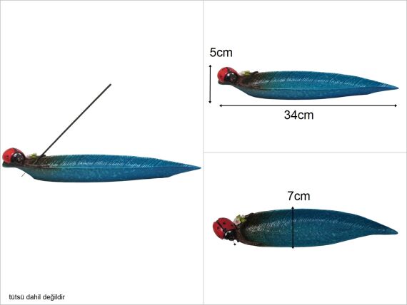 sd47783 dekoratif ugur böceği dekorlu yaprak tütsülük - 1