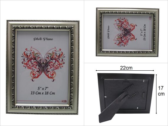 sd47800 dekoratif gümüş pvc fotoğraf çerçevesi 13x18cm - 1