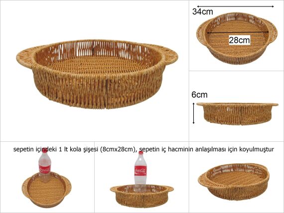 sd48159 pvc rattan örme yuvarlak no3 tepsi - 1