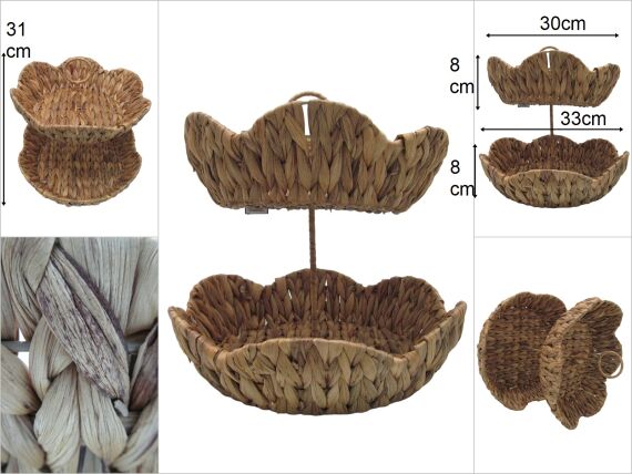 sd48437 dekoratif iki katlı hasır sepet - 1