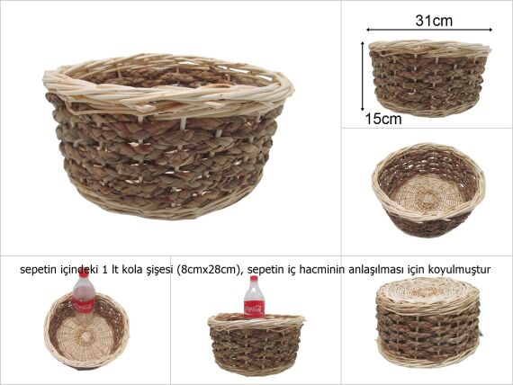 sd48455 dekoratif yuvarlak hasır sepet - 1