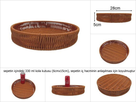 sd48474 dekoratif yuvarlak no1 pvc rattan tepsi - 1