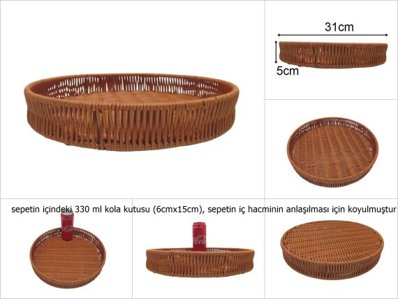 sd48475 dekoratif yuvarlak no2 pvc rattan tepsi - 1