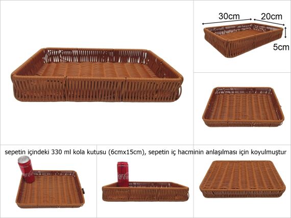 sd48477 dekoratif dikdörtgen no1 pvc rattan tepsi - 1