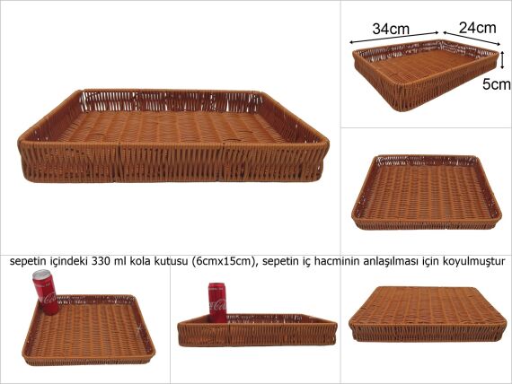 sd48478 dekoratif dikdörtgen no2 pvc rattan tepsi - 1