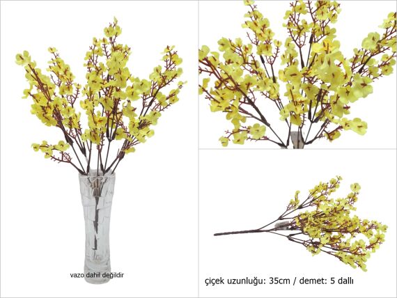 sd48494 dekoratif limon sarı yapay çiçek demeti - 1