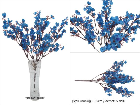 sd48498 dekoratif mavi yapay çiçek demeti - 1