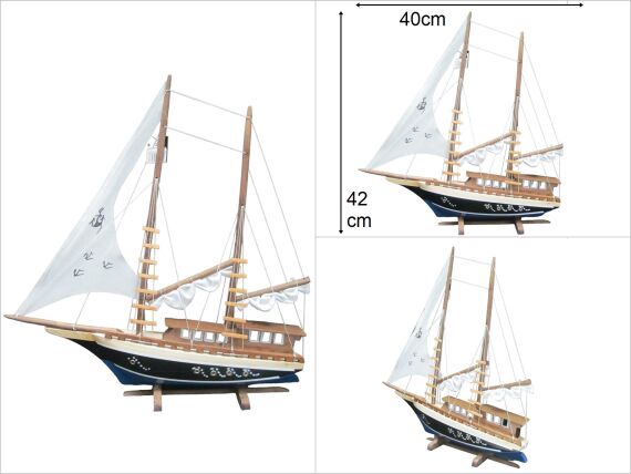 sd48545 dekoratif ahşap yelkenli - 1