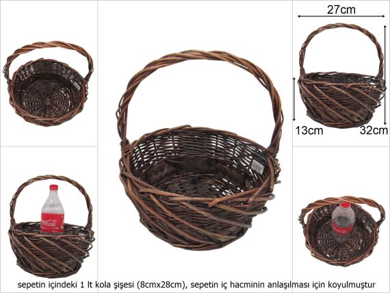 sd48680 üstten saplı dekorlu no1 yuvarlak söğüt sepet - 1