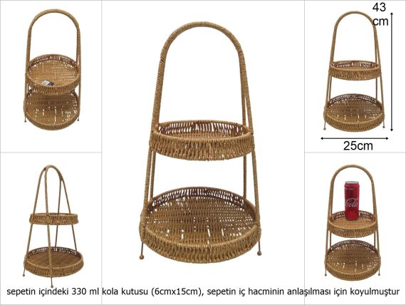 sd48816 pvc rattan örme 2 katlı yuvarlak sunum - 1