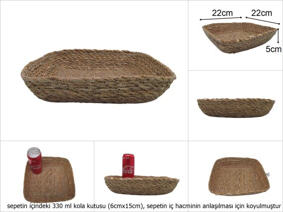 sd49683 dekoratif kare hasır sepet - 1