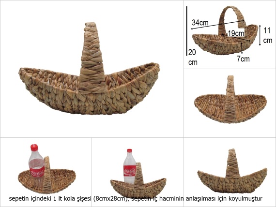 sd49954 dekoratif üstten saplı no1 gondol sepet - 1