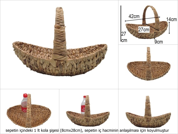 sd49956 dekoratif üstten saplı no3 gondol sepet - 1